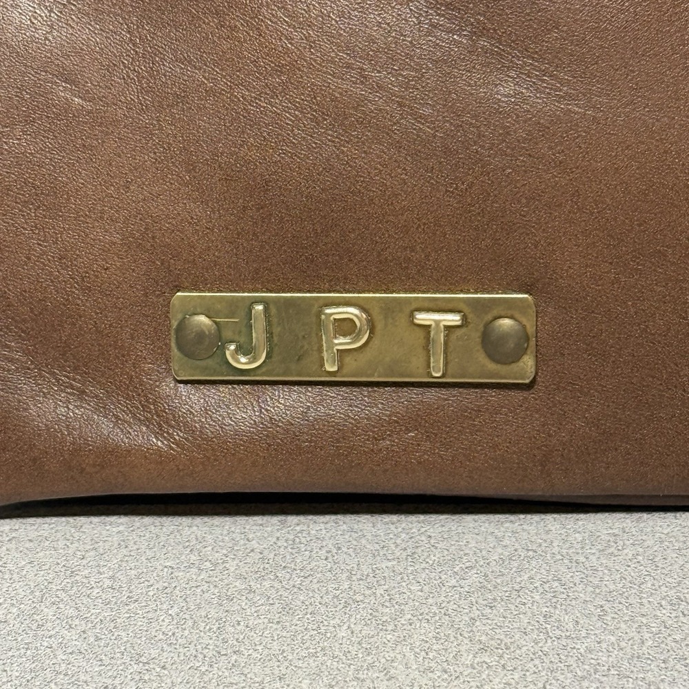 VINTAGE 1960s RUTH E SALTZ LEATHER CLUTCH BAG Brown‎ 12" LONG (JPT) Tag - Picture 2 of 12